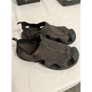Crocs‎ Sandal Swiftwater Fisherman Deck Water Sport Mesh Espresso Shoe Mens Sz 9